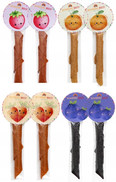 NATURALNIE ZDROWI Rolls Owocowy SOLO Przekąska Dla Dzieci MIX SMAKÓW 8g x8_1