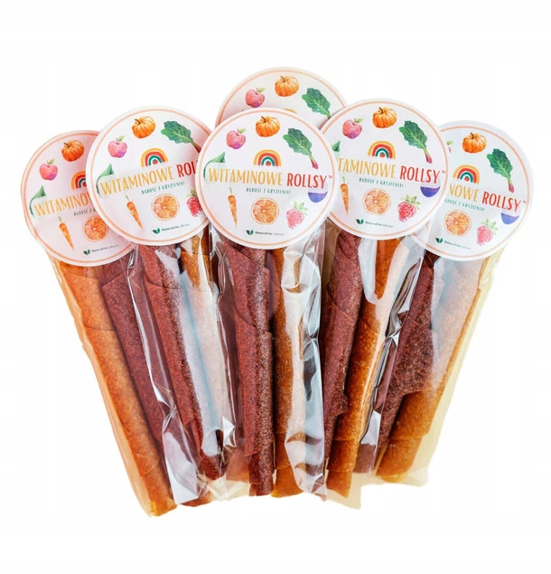 Rollsy Owocowe Dla Dzieci Twiksy TRUSKAWKA MARCHEW Zdrowa Przekąska 15g x6_1