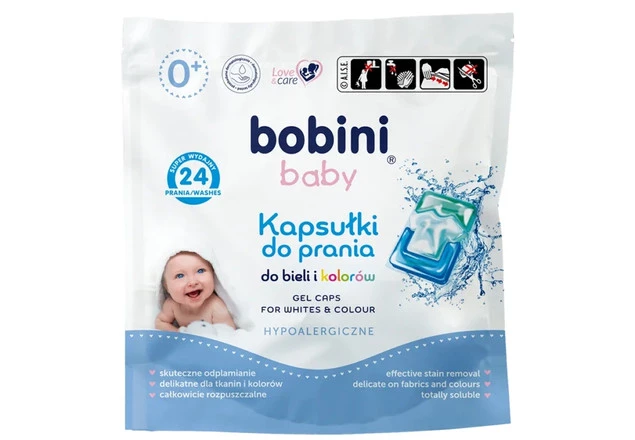 BOBINI Kapsułki Do Prania Do BIELI i KOLORÓW Hypoalergiczne 24szt._1