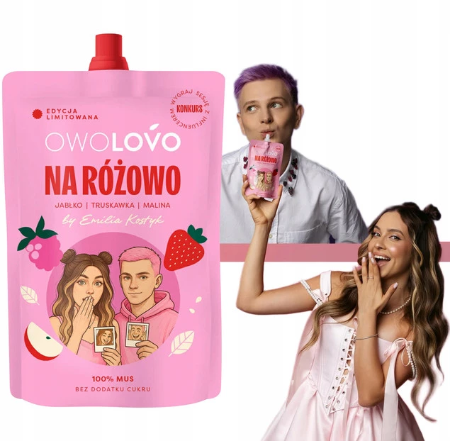 OWOLOVO Mus JABŁKO TRUSKAWKA MALINA Edycja Limitowana EMILKA KOSTYK 200g_1