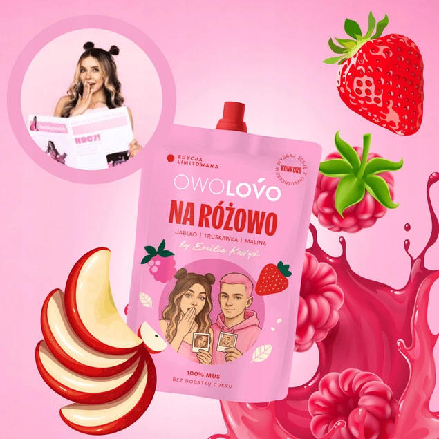 OWOLOVO Mus JABŁKO TRUSKAWKA MALINA Edycja Limitowana EMILKA KOSTYK 200g_2