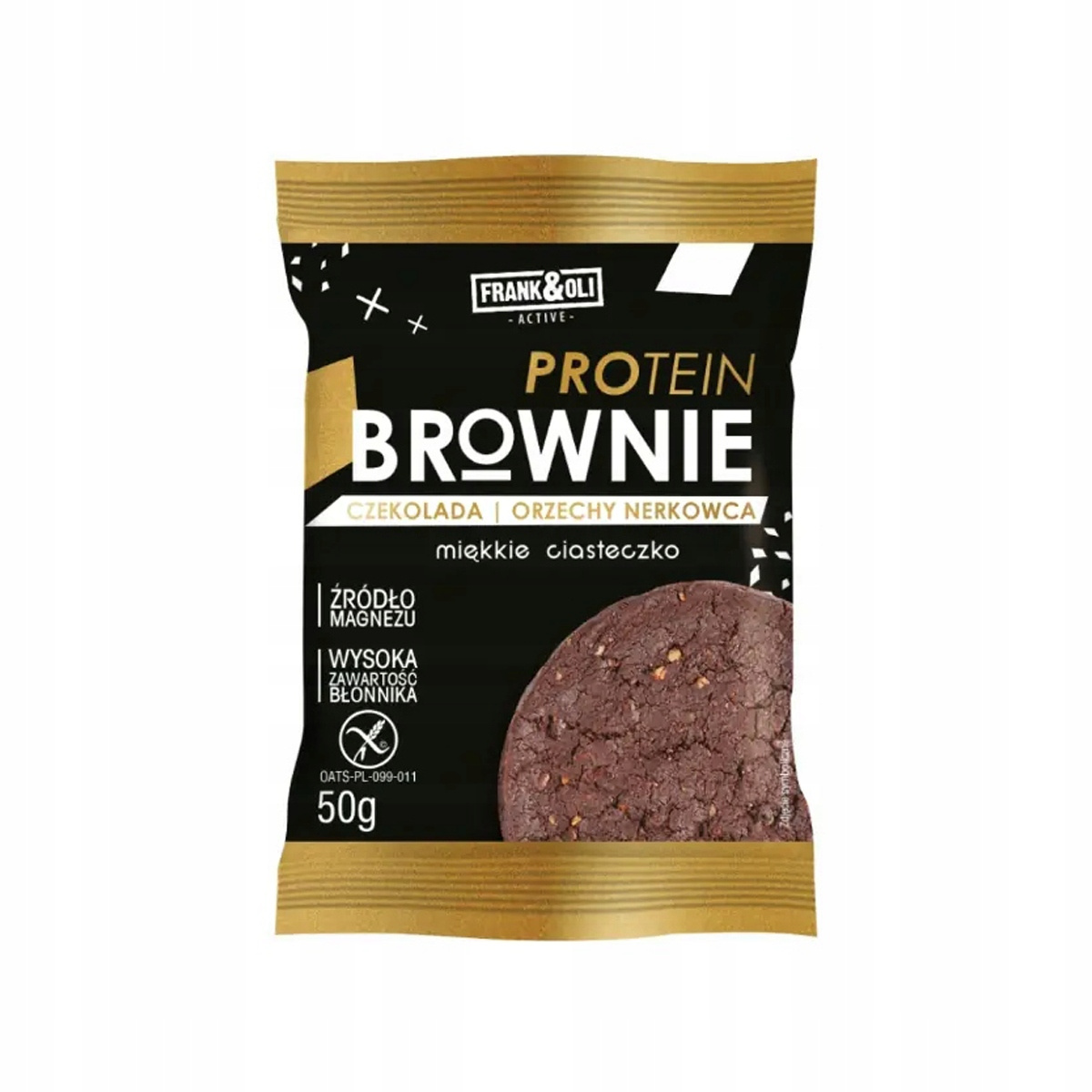 FRANK&OLI Ciastko Proteinowe Brownie ORZECHY NERKOWCA CZEKOLADA 50g x5_2