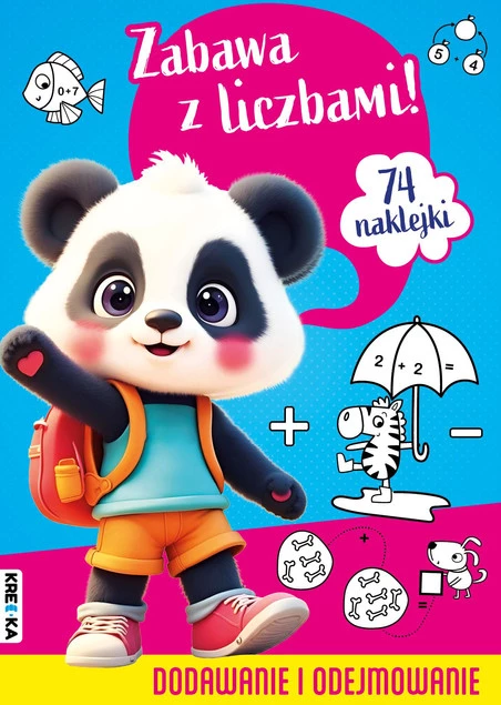 Zabawa z LICZBAMI Dodawanie i Odejmowanie 74 Naklejki Kredka_1
