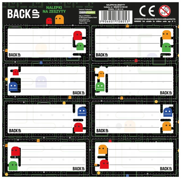 Naklejki Na Zeszyt Game PACK MAN Derform_1