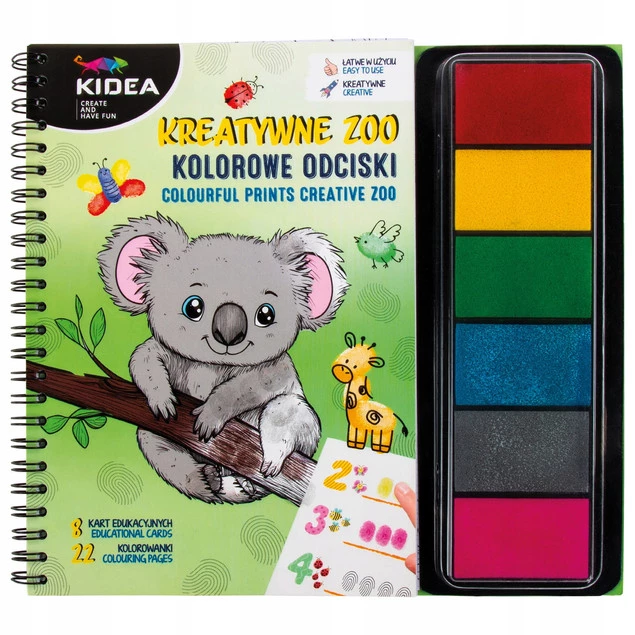 KOLOROWE ODCISKI KREATYWNE ZOO KIDEA KOLOROWANIE PALCAMI_1