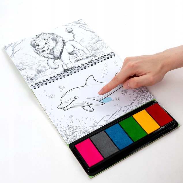 Kolorowe Odciski ZOO Zwierzęta Książeczka Do Malowania Paluszkami Kidea_4