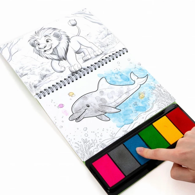 Kolorowe Odciski ZOO Zwierzęta Książeczka Do Malowania Paluszkami Kidea_6