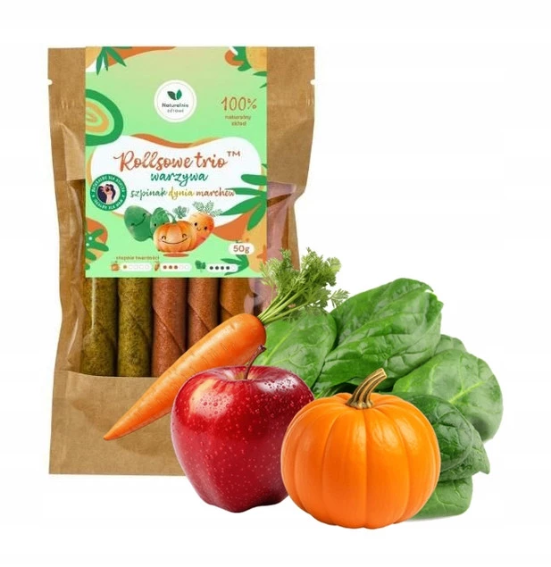 Rollsy Przekąski JABŁKO SZPINAK DYNIA MARCHEW 50g Naturalnie Zdrowi_1