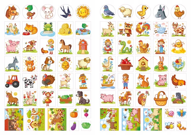 Moje Barwy NA WSI Kolorowanka z Naklejkami Kredka_3