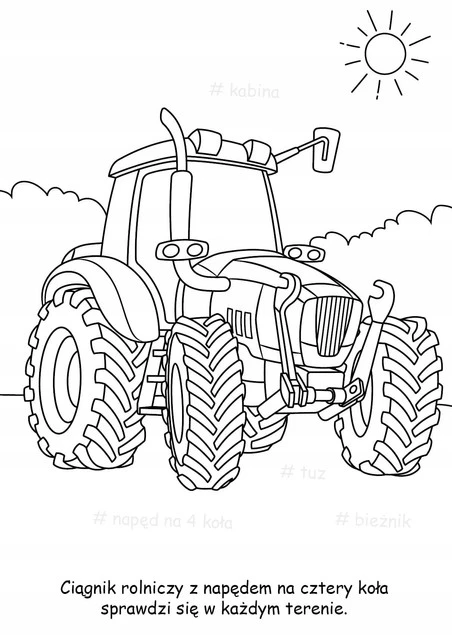 Kolorowanka MOJE TRAKTORY Malowanka z Naklejkami Kredka_2