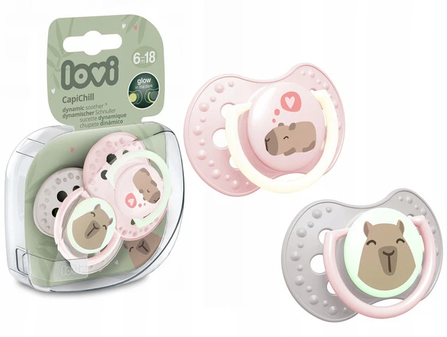 Smoczek Silikonowy Dynamiczny LOVI 2 szt. CapiChill Girl Kapibara 6-18M+_1