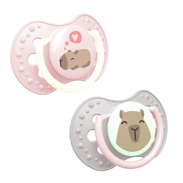 Smoczek Silikonowy Dynamiczny LOVI 2 szt. CapiChill Girl Kapibara 18M+_2