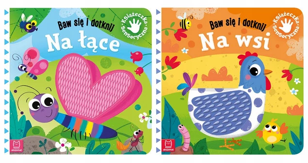 Pakiet Baw Się i Dotknij Na Wsi i Na Łące Książeczki Sensoryczne Aksjomat_1