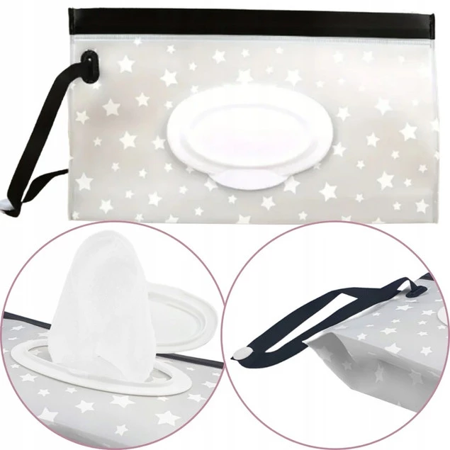 BOCIOLAND Etui Na Mokre Chusteczki Nawilżane Przenośny Organizer Saszetka_2