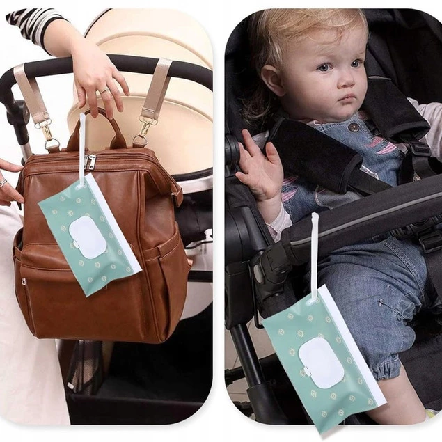 BOCIOLAND Etui Na Mokre Chusteczki Nawilżane Przenośny Organizer Saszetka_3