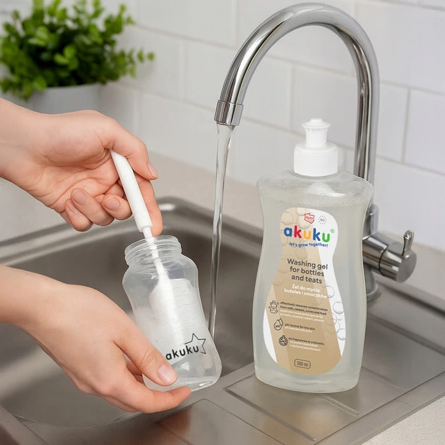 AKUKU Żel Do Mycia BUTELEK i SMOCZKÓW Płyn HIPOALERGICZNY z Pompką 500ml_5