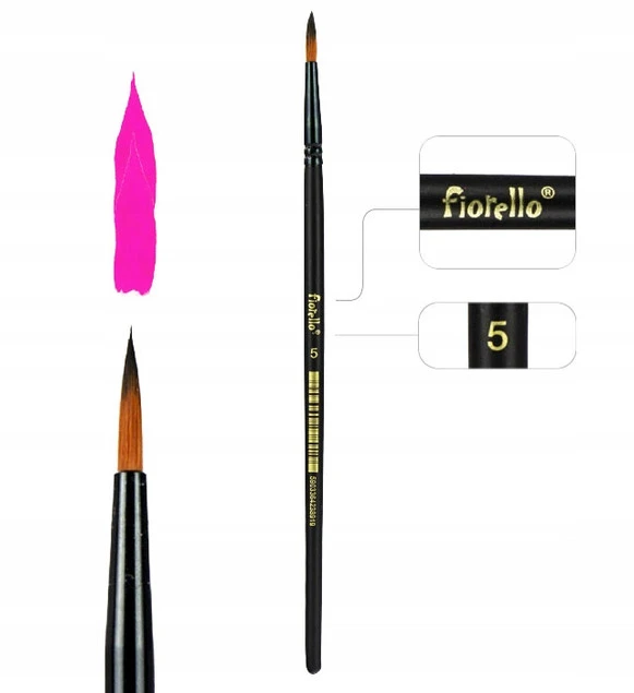 Pędzle Artystyczne NYLONOWE Rozmiar 02 GR-PA12-05 Fiorello_1