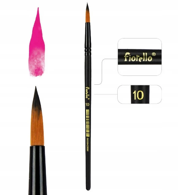 Pędzle Artystyczne NYLONOWE Rozmiar 10 GR-PA12-10 Fiorello_1