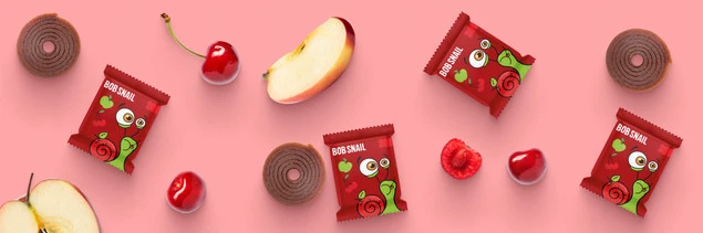 Rollsy owocowe jabłko-wiśnia Bob Snail 100 g wegańskie bezglutenowe_1