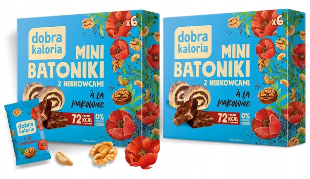 DOBRA KALORIA Mini Batoniki A'LA CIASTO MAKOWIEC Batony Bez Cukru 108g x2_1