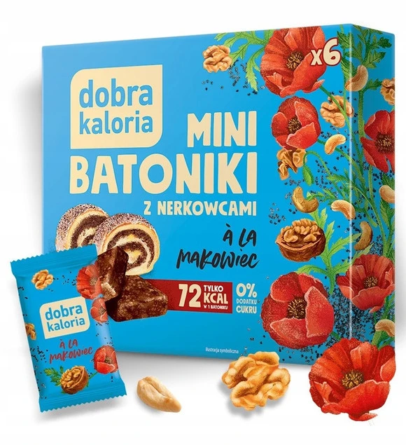 DOBRA KALORIA Mini Batoniki A'LA CIASTO MAKOWIEC Batony Bez Cukru 108g x2_4
