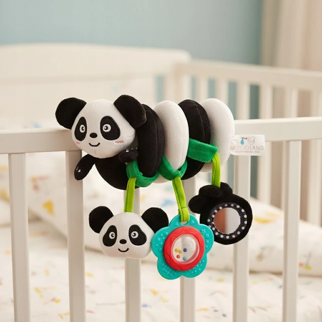 Zawieszka do Wózka PANDA Spiralna Sensoryczna z Lusterkiem i Grzechotką 0m+_4