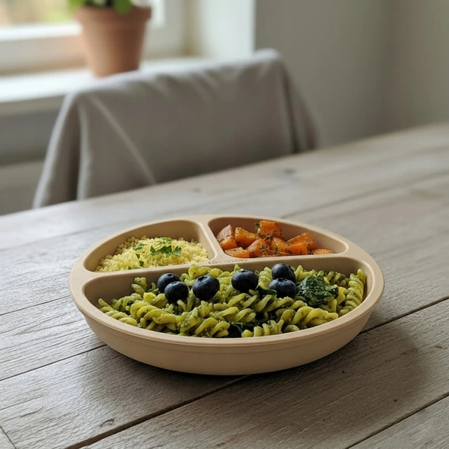 BOCIOLAND Talerzyk Silikonowy TRÓJDZIELNY Z PRZYSSAWKĄ Dla Niemowląt 6M+_10