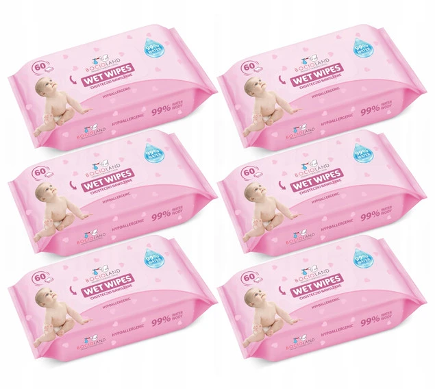 BOCIOLAND Delikatne Chusteczki Nawilżane Dla Dzieci 99% Wody 60szt. x6_1