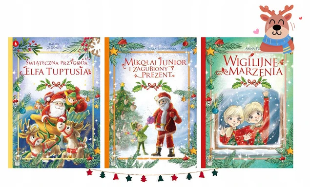 3x ŚWIĄTECZNE OPOWIADANIA A4 Pakiet Mikołaj Książka Na Święta Mikołajki_1