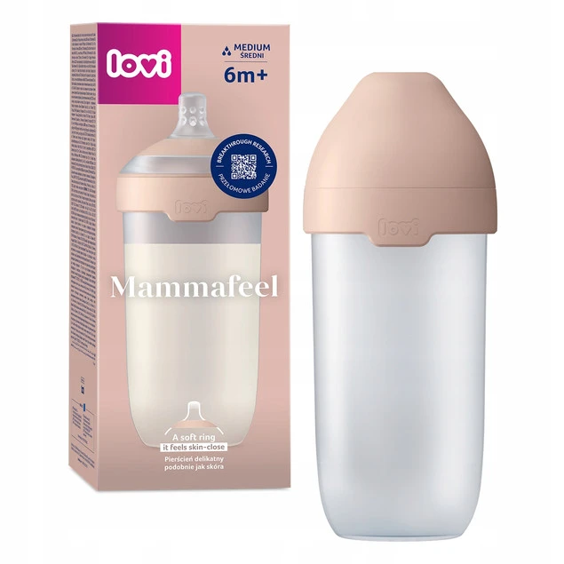 Butelka Do Karmienia LOVI Mammafeel 330ml Ze Smoczkiem Dynamicznym 6M+_1