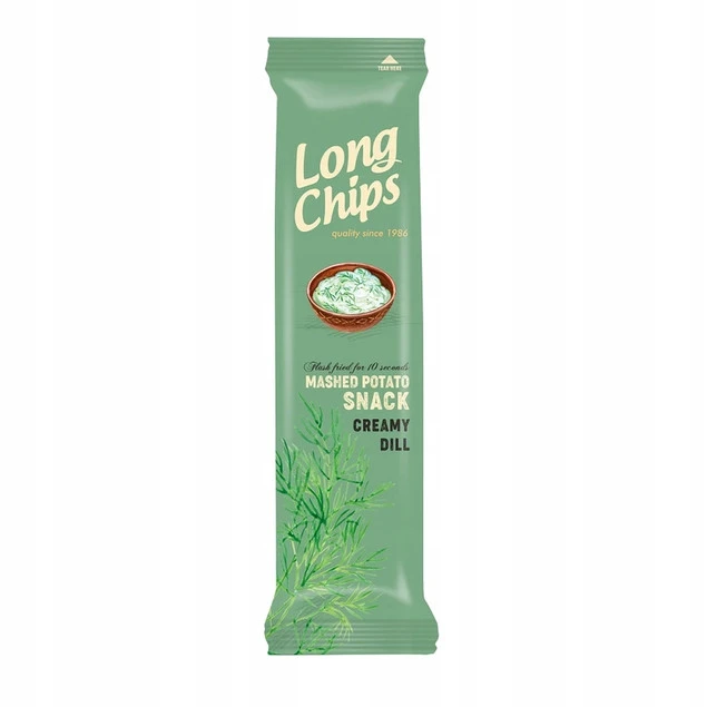 LONG CHIPS Chipsy Ziemniaczane o Smaku KWAŚNA ŚMIETANA KOPEREK 75 g_1