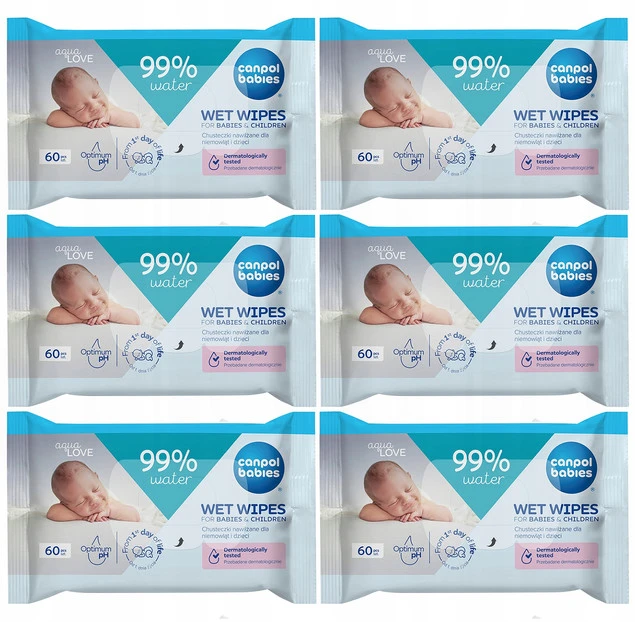CANPOL Mokre Jednorazowe CHUSTECZKI NAWILŻANE Nawilżone Wodą 99% 14/200 x6_1