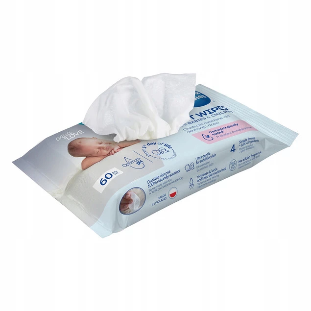 CANPOL Mokre Jednorazowe CHUSTECZKI NAWILŻANE Nawilżone Wodą 99% 14/200 x6_4