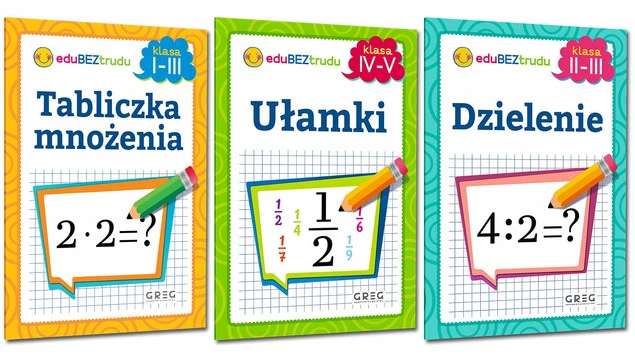 UŁAMKI TABLICZKA MNOŻENIA DZIELENIE Klasa 3 4 5 Ćwiczenia Zadania Greg_1