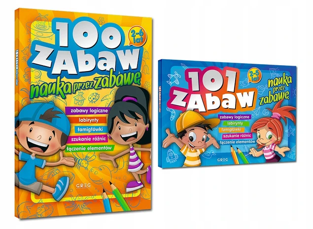 Pakiet 2w1 100 ZABAW + 101 ZABAW Nauka Przez Zabawę 2-5+ Greg_1