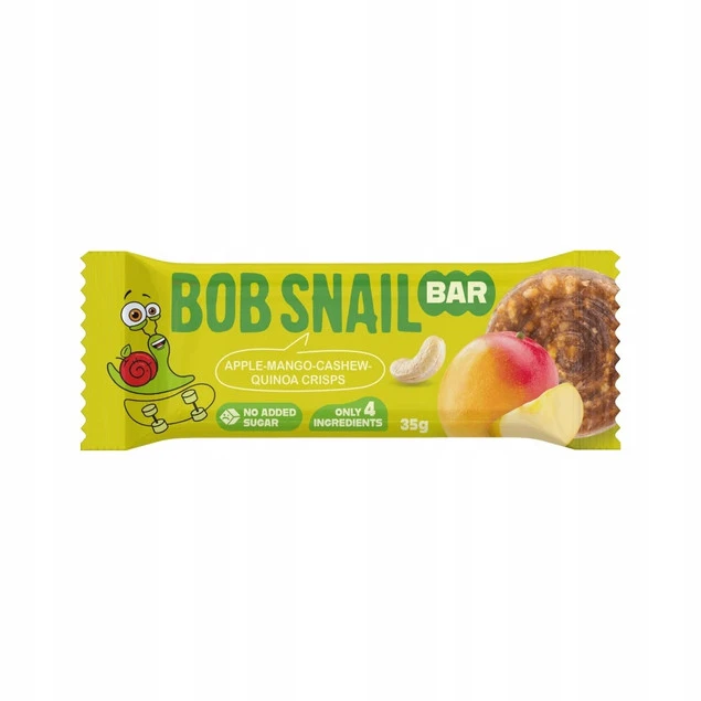 BOB SNAIL Batonik MANGO JABŁKO NERKOWCE QUINOA Bez Dodatku Cukru 35g_1
