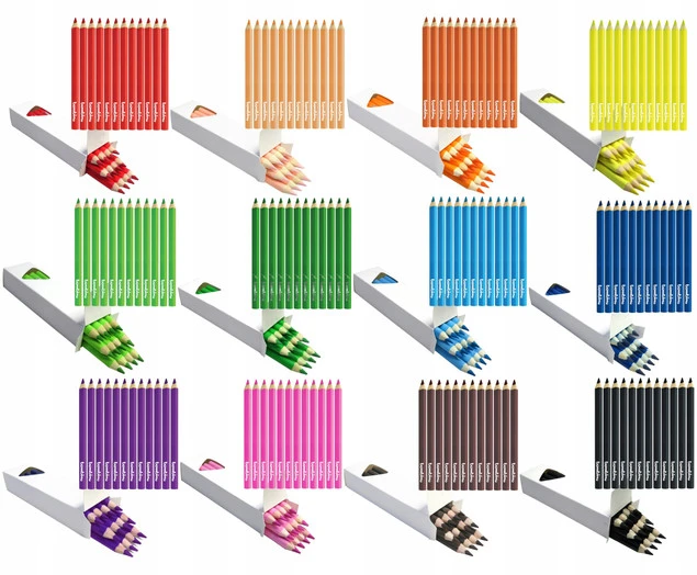 ZESTAW 144 KREDEK BAMBINO: 12 Kolorów x 12 Kredek , GRUBE TRÓJKĄTNE_1