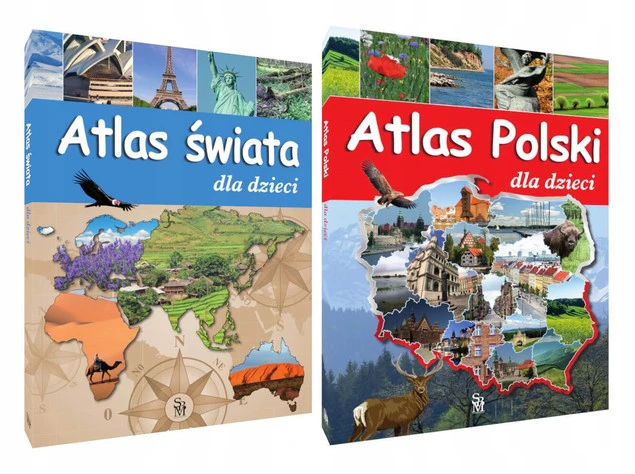 Atlas ŚWIATA i POLSKI Dla Dzieci Ilustracje Zdjęcia 6+ SBM_1