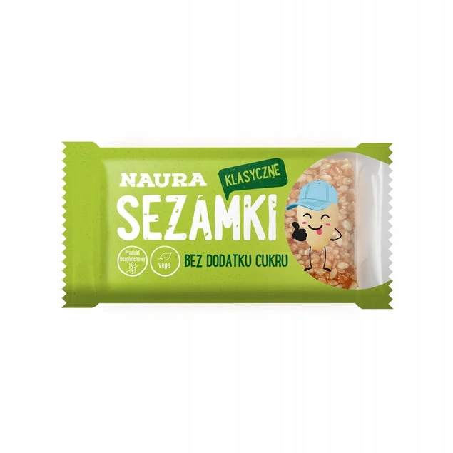 NAURA Sezamki KLASYCZNE Bez Dodatku Cukru Bezglutenowe 27g_1