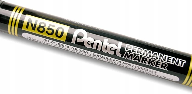 Marker Permanentny Pentel N850 Wodoodporny Tusz Okrągła Końcówka CZARNY x5_3