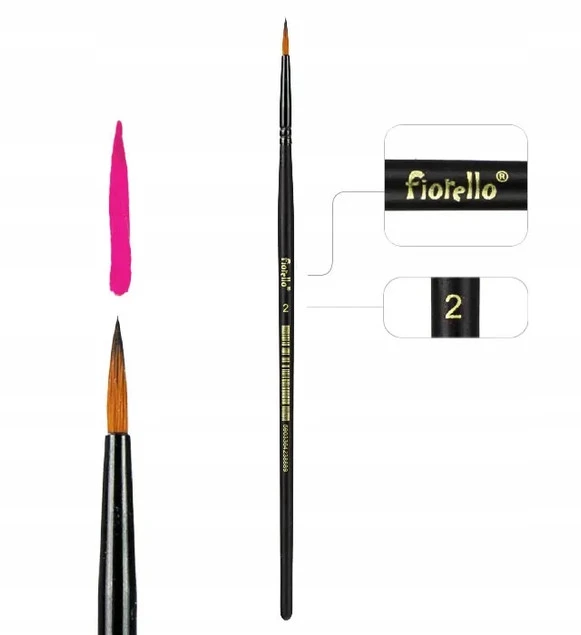 Pędzel Artystyczny Nylonowy Okrągły Nr 2 GR-PA12-02 Fiorello_1