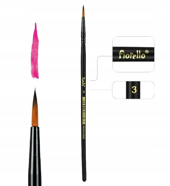 Pędzel Artystyczny Nylonowy Okrągły Nr 3 GR-PA12-03 Fiorello_1