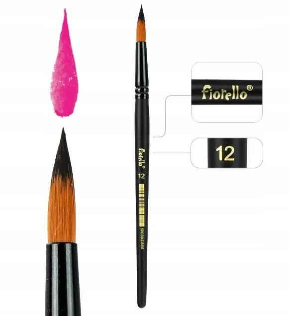 Pędzel Artystyczny Nylonowy Okrągły Nr 12 GR-PA12-12 Fiorello_1