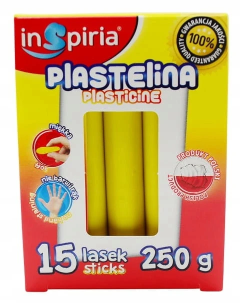 Plastelina ŻÓŁTA Komplet 15 Lasek Szkolna Plastyczna 250g Inspiria 9844_2