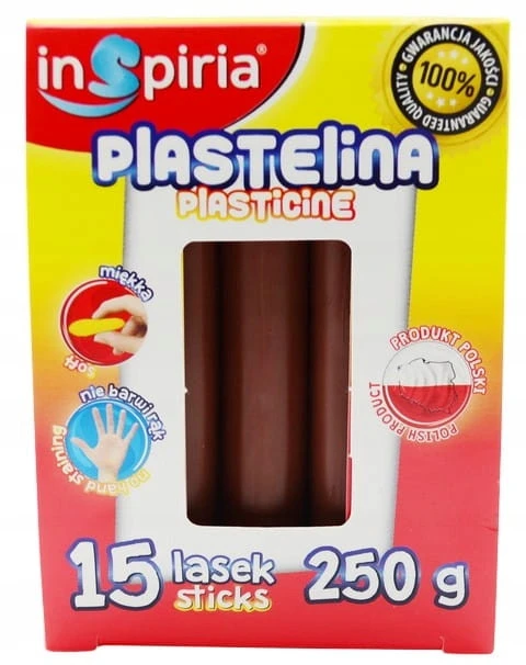 Plastelina BRĄZOWA Komplet 15 Lasek Szkolna Plastyczna 250g Inspiria 9899_2