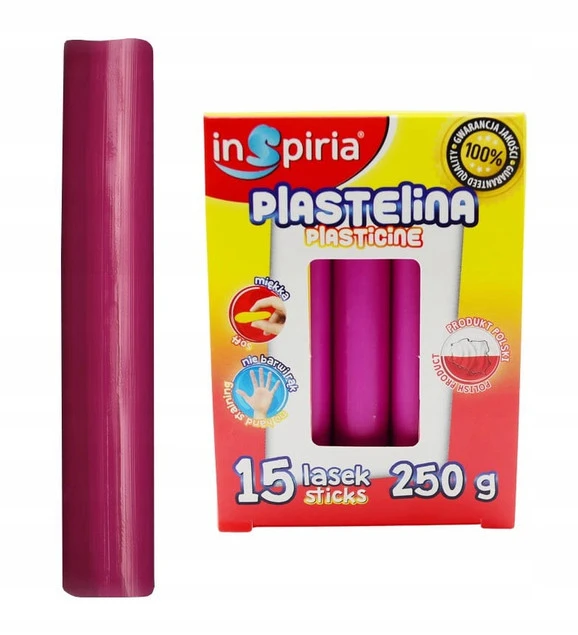 Plastelina RÓŻOWA Komplet 15 Lasek Szkolna Plastyczna 250g Inspiria 9929_1