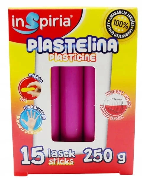 Plastelina RÓŻOWA Komplet 15 Lasek Szkolna Plastyczna 250g Inspiria 9929_2