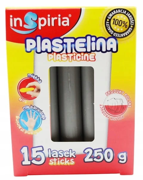 Plastelina SZARA Komplet 15 Lasek Szkolna Plastyczna 250g Inspiria 9936_2