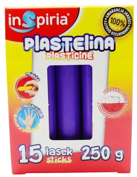 Plastelina FIOLETOWA Komplet 15 Lasek Szkolna Plastyczna 250g Inspiria 9912_2