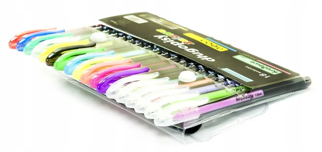 DŁUGOPISY ŻELOWE ZESTAW 18 KOLORÓW MIX KREDOWE NEONOWE METALICZNE DO SZKOŁY_2